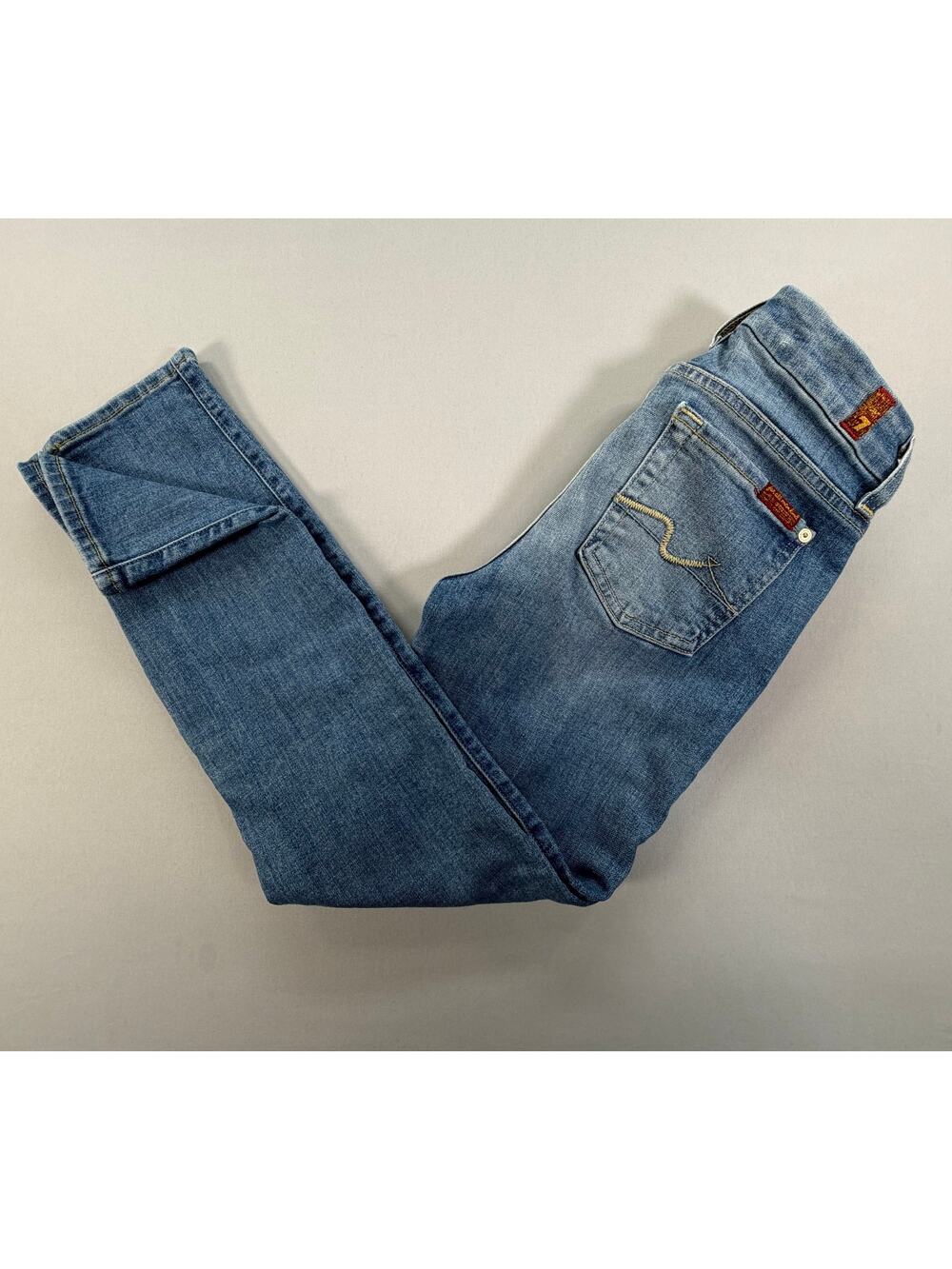 7 For All Mankind Kimmie Crop Jeans Womens 25 Light Wash Stretch Denim